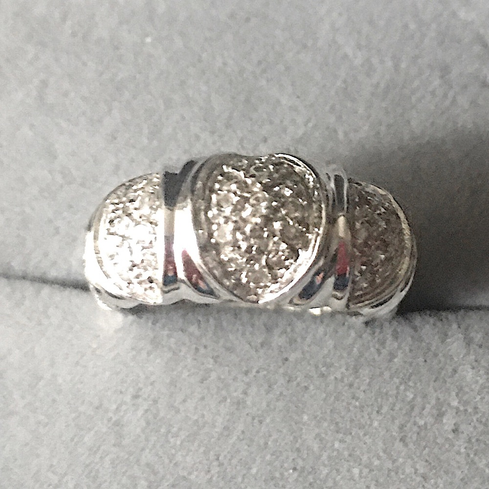 925 Vintage Cluster Lab Created Diamond Ring